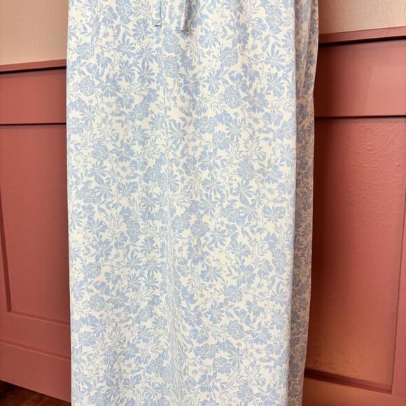 cottage milkmaid boho puff floral maxi dress who what wear small blue white - Picture 3 of 8
